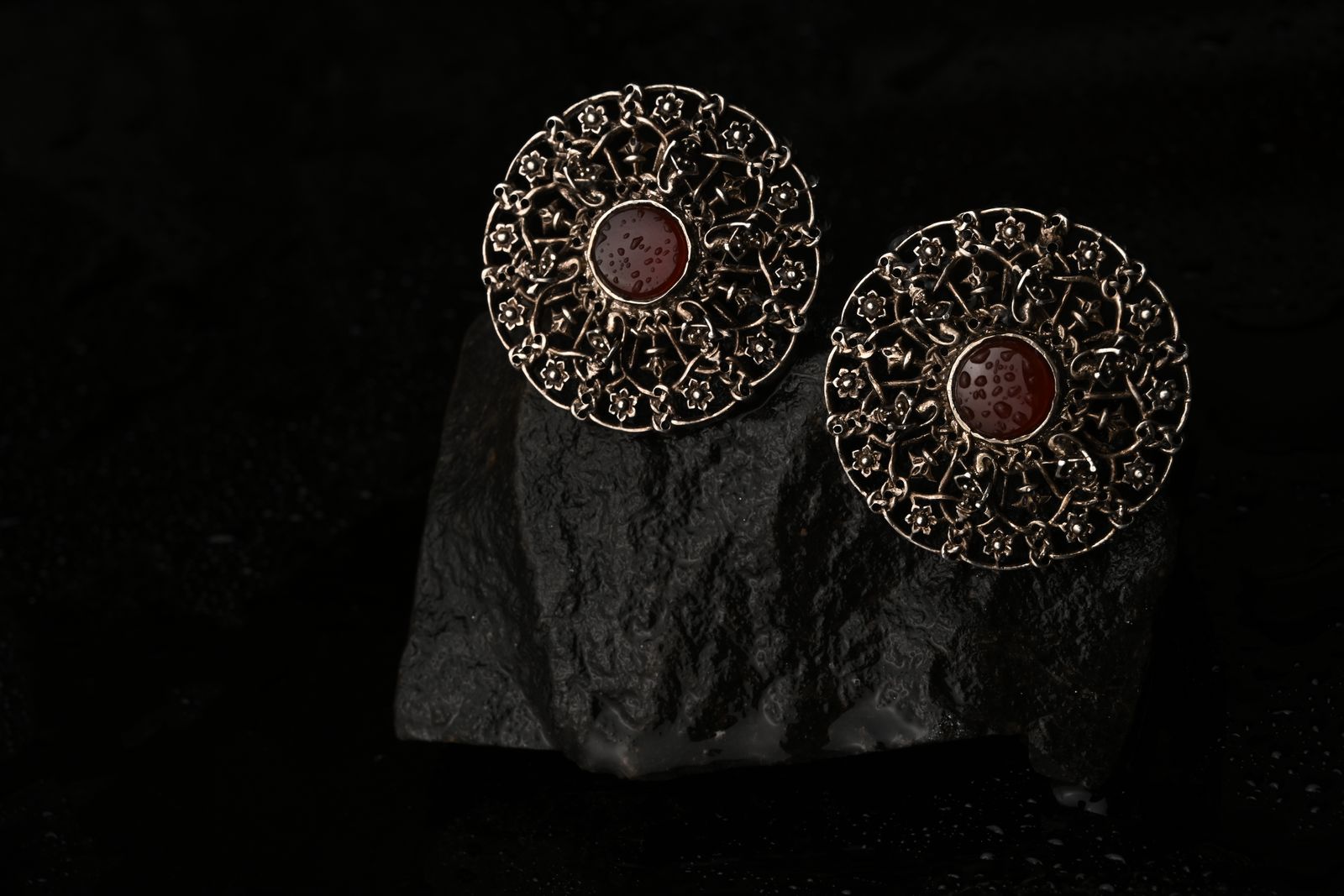 Layered brass earrings referencing sacred architecture — image 2