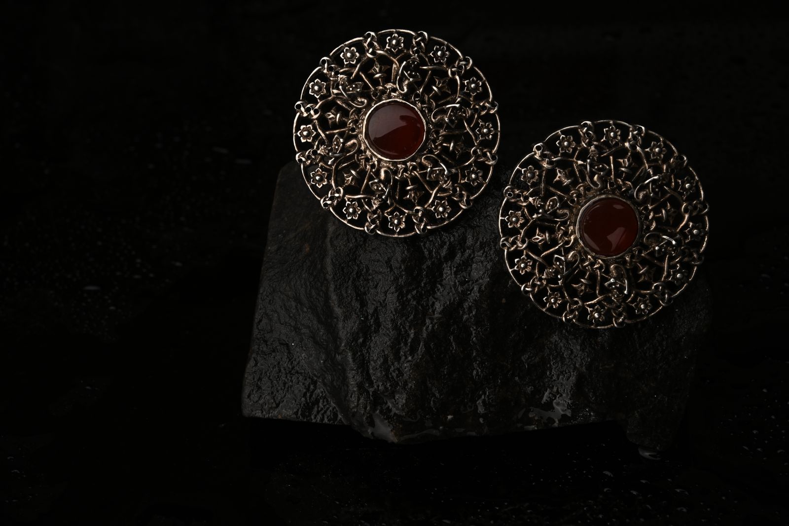 Layered brass earrings referencing sacred architecture — image 3