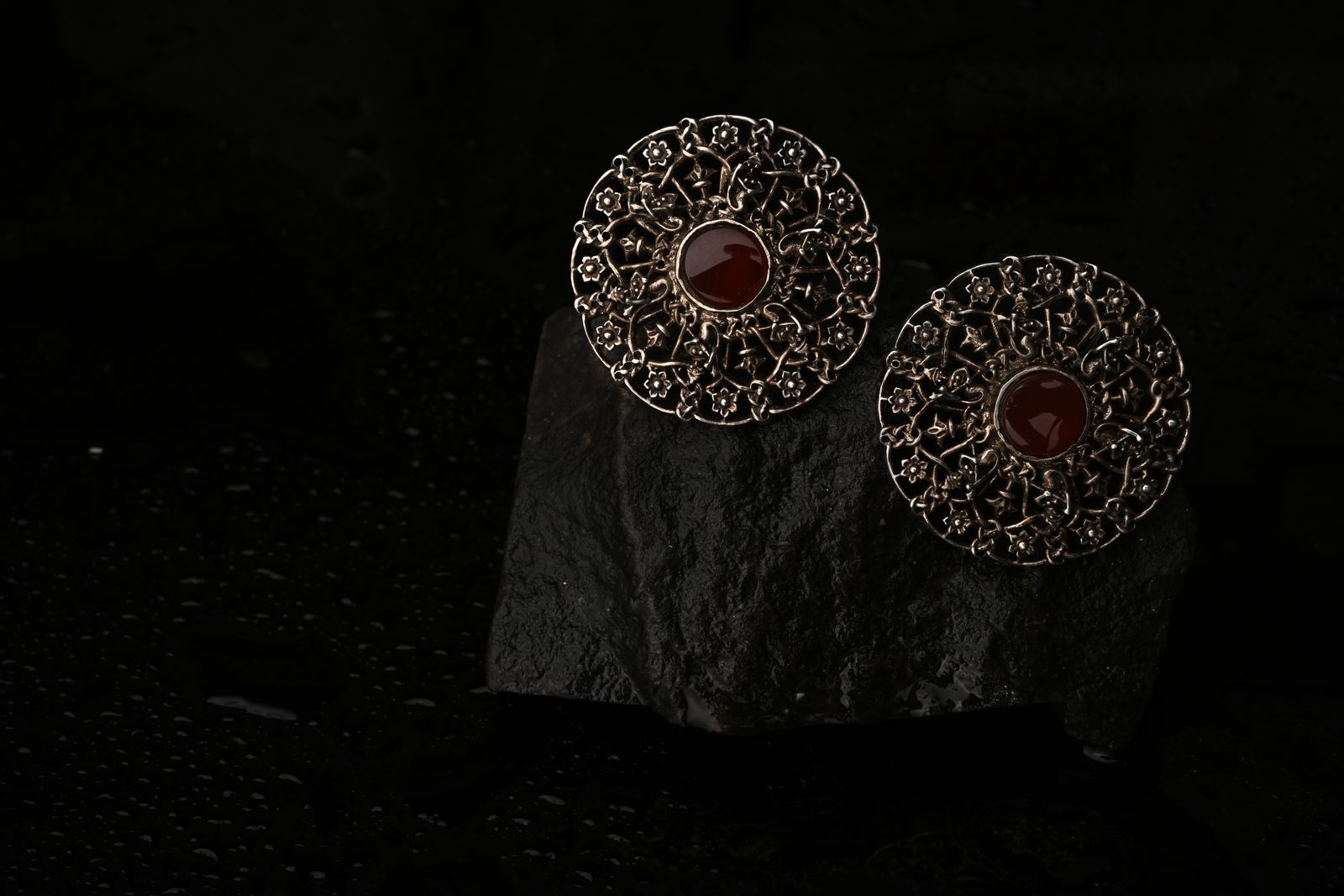Layered brass earrings referencing sacred architecture — image 4