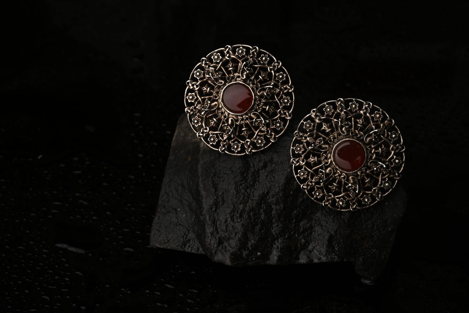 Layered brass earrings referencing sacred architecture — image 5