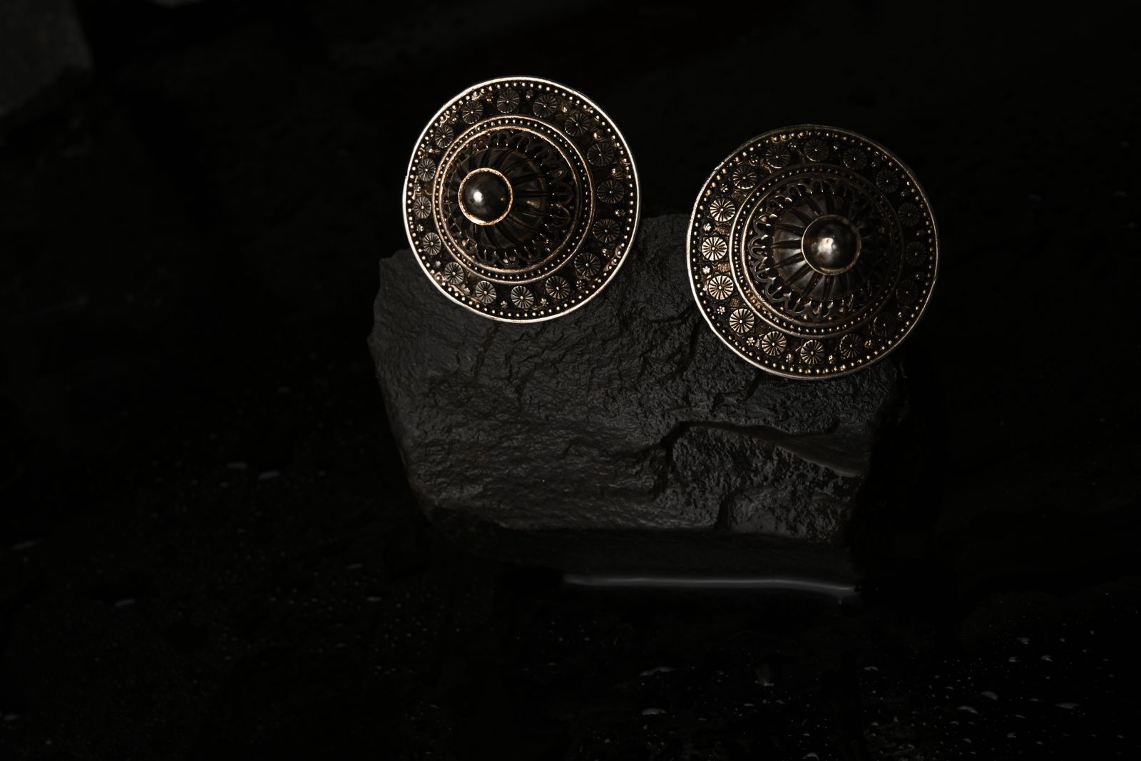 Ornate brass earrings rooted in Indian sculptural traditions — image 4