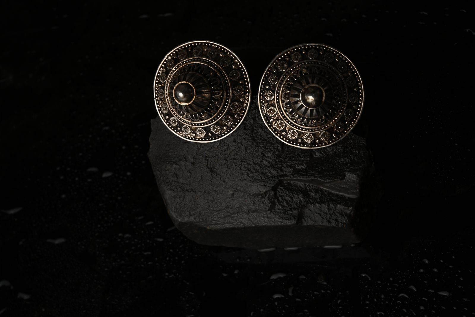 Ornate brass earrings rooted in Indian sculptural traditions — image 5