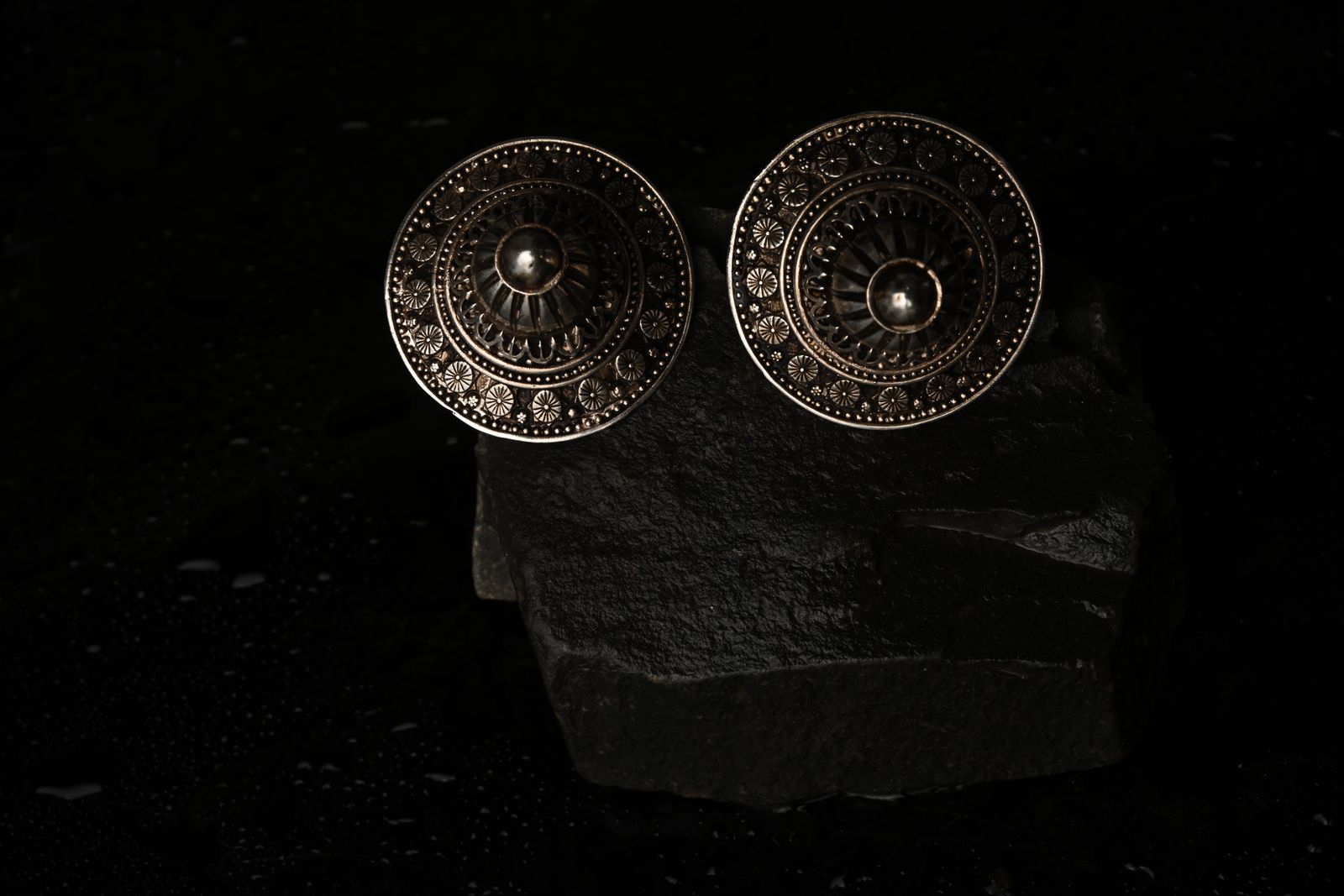 Ornate brass earrings rooted in Indian sculptural traditions — image 6