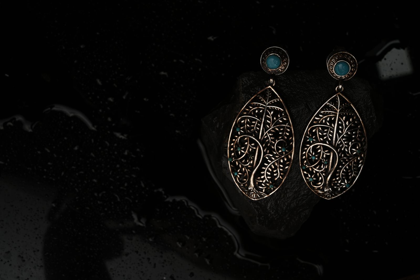 Bronze drop earrings traced from excavated coin designs — image 3
