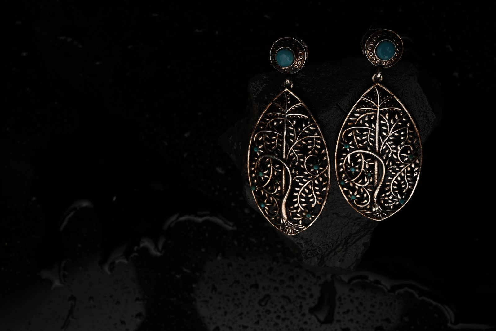 Bronze drop earrings traced from excavated coin designs — image 4