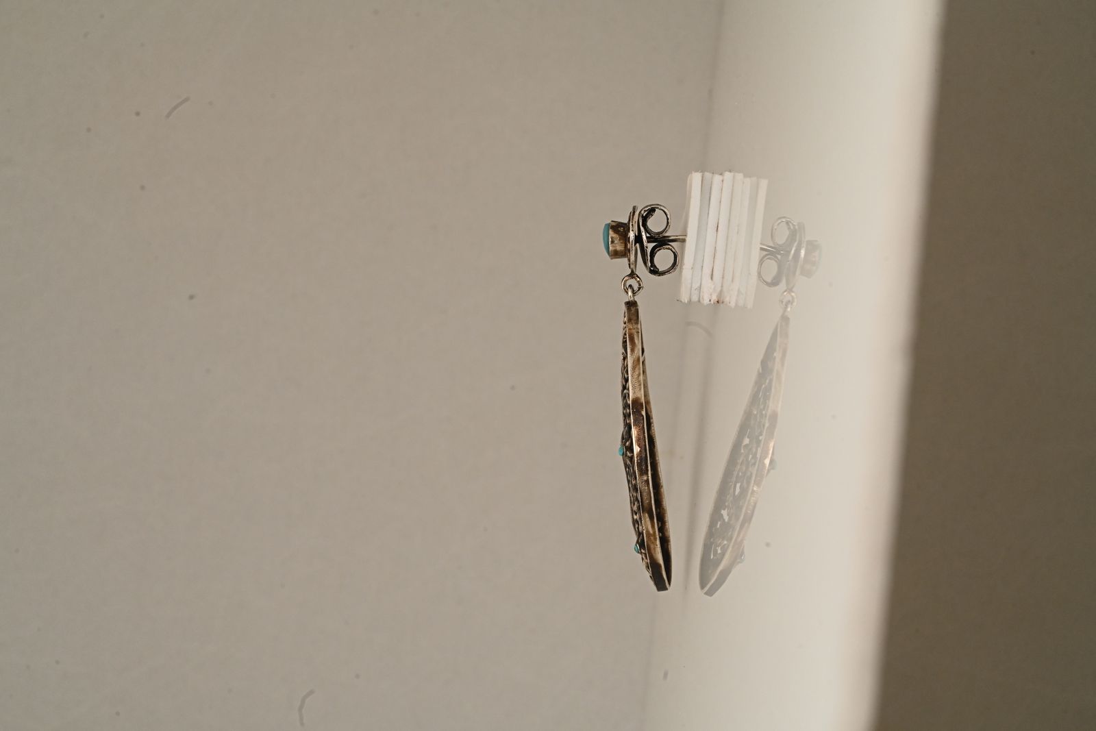 Bronze drop earrings traced from excavated coin designs — image 5