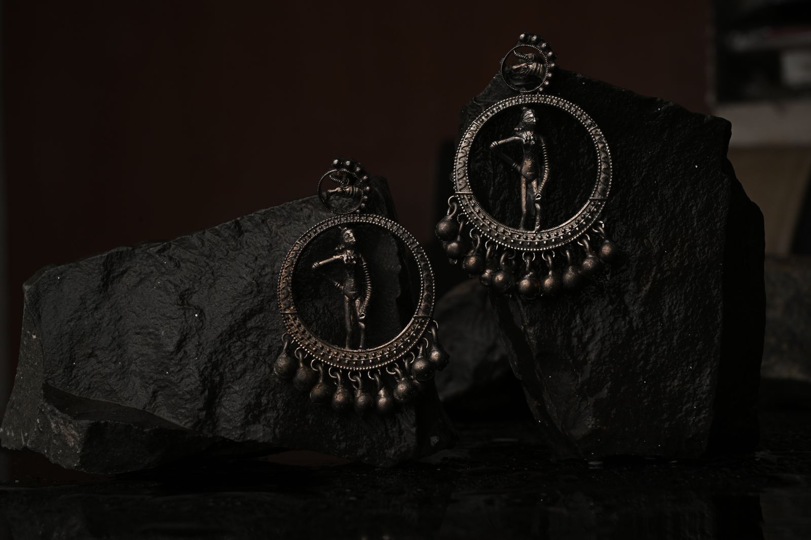 Geometric brass earrings inspired by temple frieze patterns — image 4