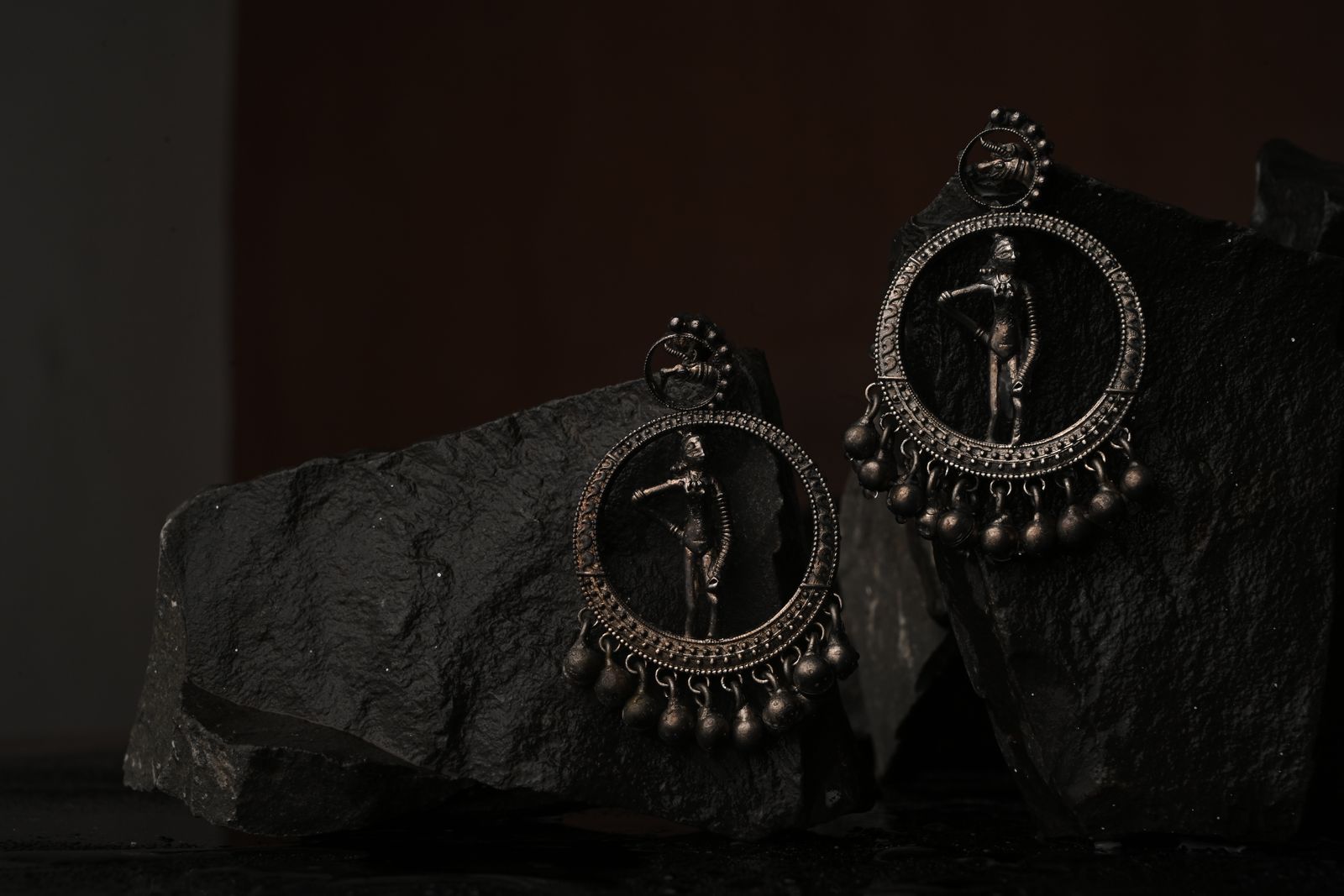 Geometric brass earrings inspired by temple frieze patterns — image 5