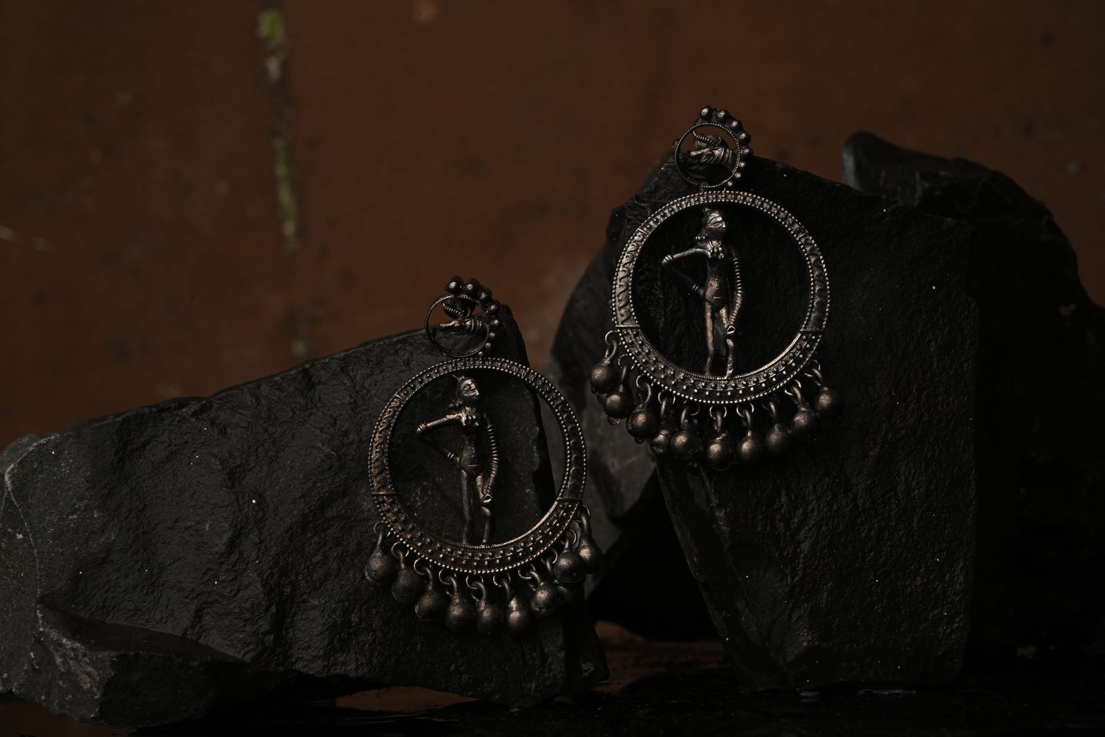 Geometric brass earrings inspired by temple frieze patterns — image 6